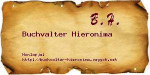 Buchvalter Hieronima névjegykártya